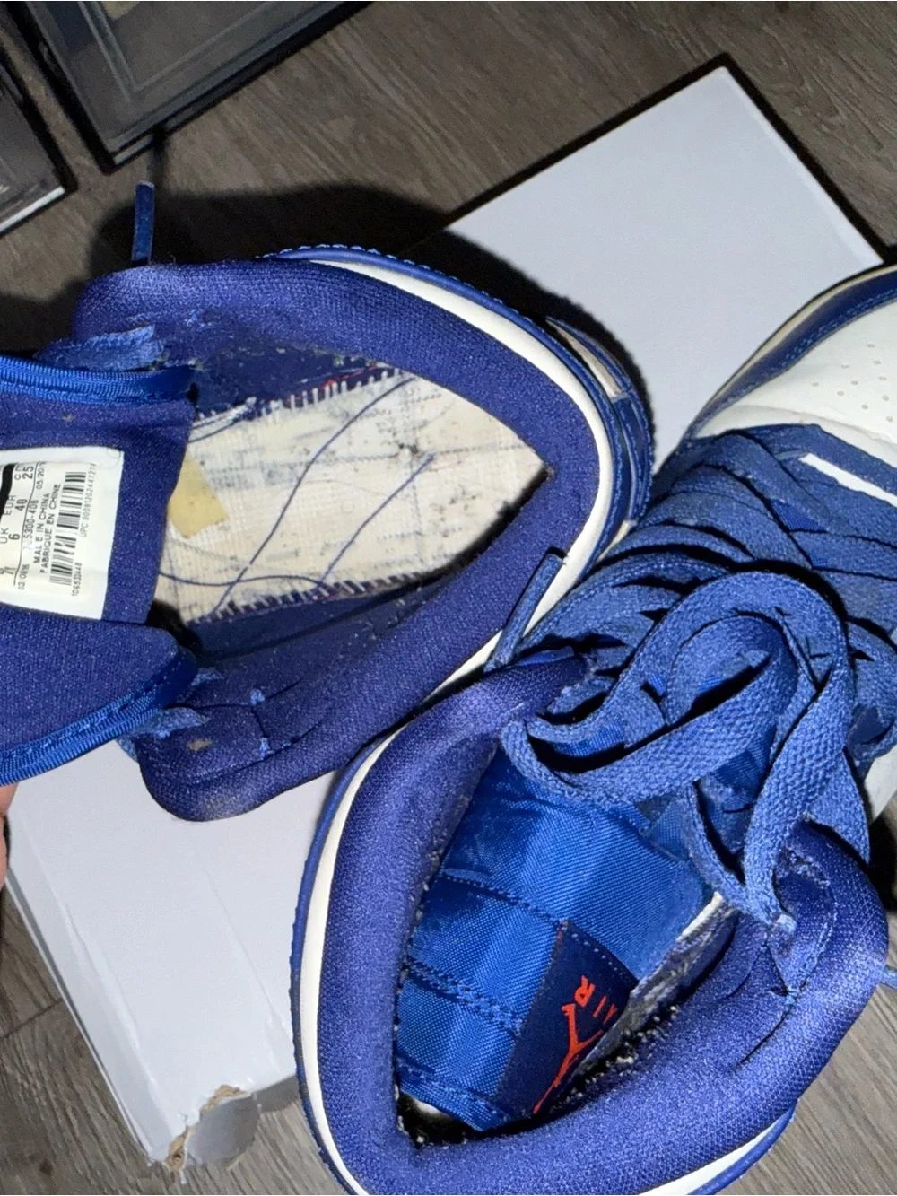 Jordan Men’s High-Top Sneakers in Blue and White